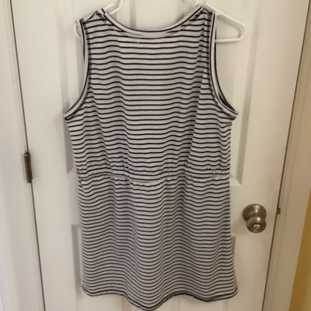 Exist Black and White Striped Sleeveless Tie-Waist Dress - Picture 3 of 3